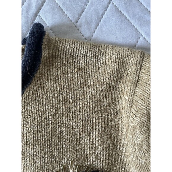 Ugly Christmas Sweater Heirloom Petite PM Tan Bear Snowman - Picture 6 of 7